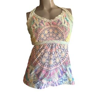 Calia Mandala Tankini Swim Top Boho Size Large
